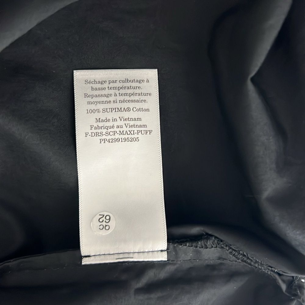 New Everlane The Supima® Puff-Sleeve Dress in Black Size M - Picture 8 of 13